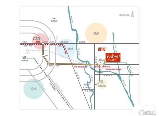 香河大爱城别墅位置图